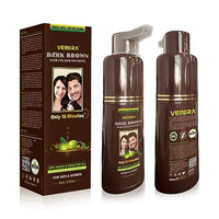 "VEINIRA Herbal Quick Hair Colour Shampoo: Effortless Instant Dye for Men and Women, 100% Natural Ingredients, No Ammonia, No Skin Stains, Speedy Application - 200ml (Dark brown)