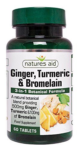 Natures Aid Ginger, Turmeric & Bromelain 60 Tabs (Pack of 2)