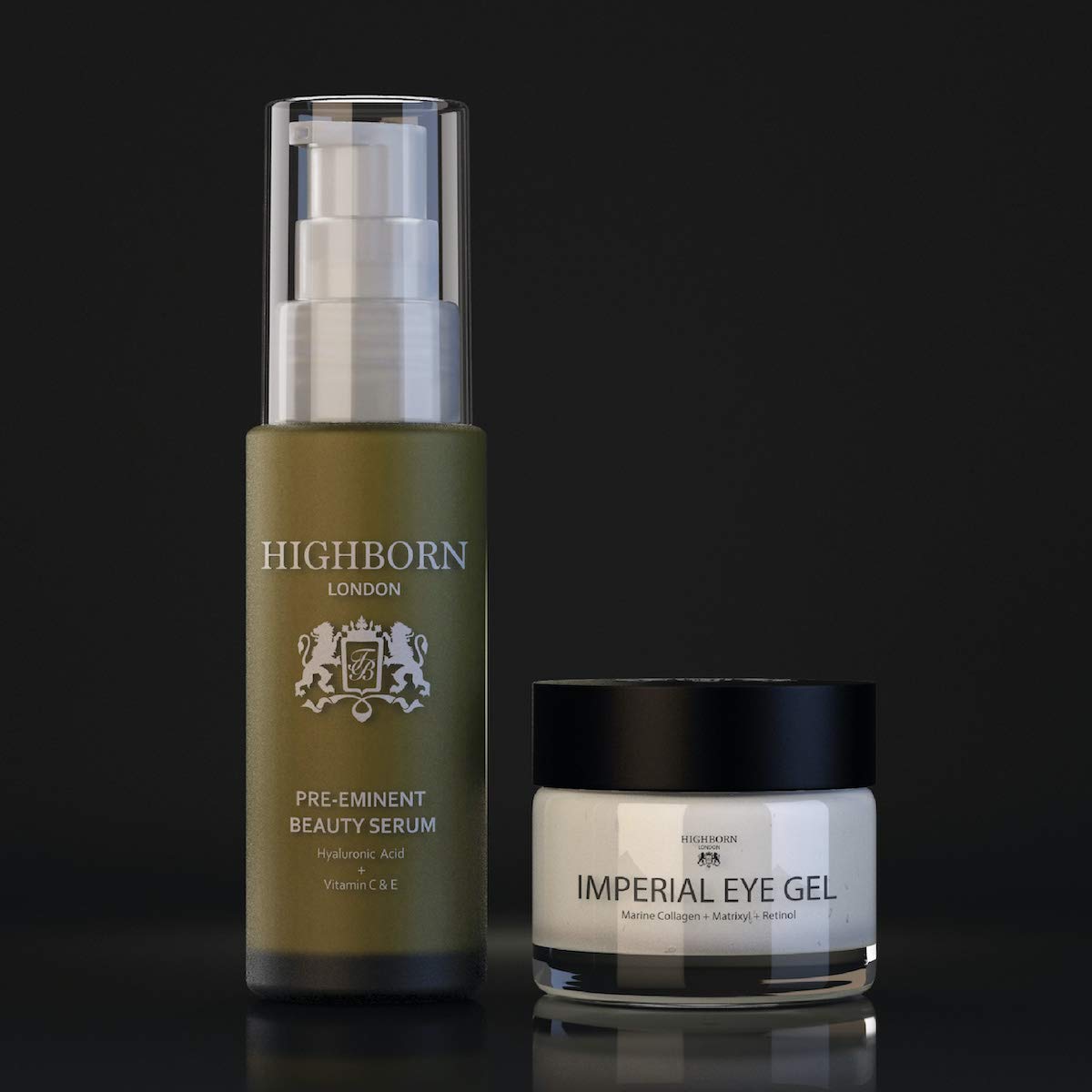 HighBorn London Revive and Defy Starter Kit - Pre-Eminent Beauty Serum & Imperial Eye Gel for Dark Circles, Puffy Eyes & Wrinkles w/Plant Collagen
