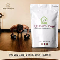 UKHealthHouse L-Lysine Powder, High Potency Essential Amino Acid, Vegan, Food Supplement, Premium Amino Acid Range, Essential Amino Acid, Gluten Free (50g)