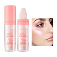 Weixinbuy Highlighter Powder Stick, Polvo De Hadas Glitter Patting Powder Fairy Highlight Powder Smooth Waterproof Three-Dimensional Shimmer, Sparkly Natural Patting Powder for Face Body Eyes Collarbones Glow