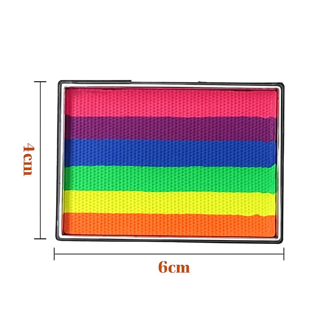Generic 6-Color Face Paint Kit – Rainbow Palette, Hypoallergenic, Water Soluble, Quick Drying Body & Theatre Makeup, Non-Toxic Body Paint for Cosplay, Festivals, Carnival & Party