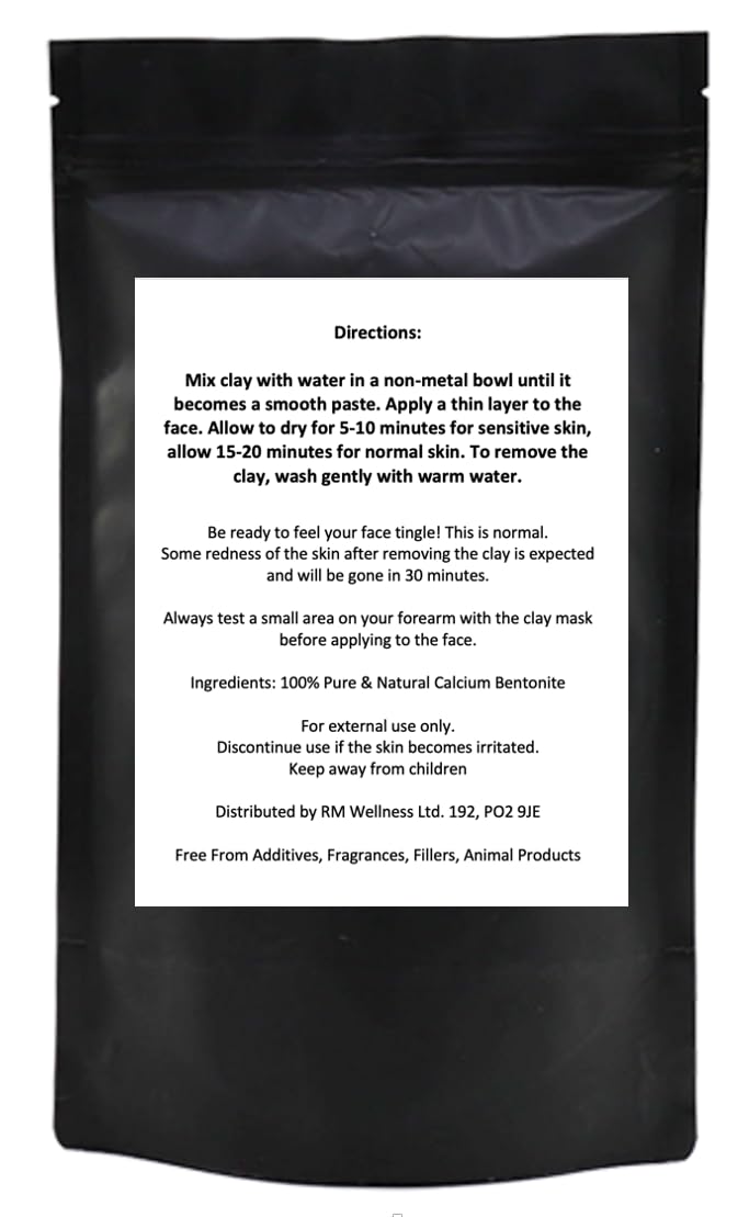 Pure Calcium Bentonite Clay – Natural Indian Healing Clay - Deep Cleansing Face Mask, Skin Facial, Hair Treatment, Detox & More – Vegan & Chemical Free (500 Grams)
