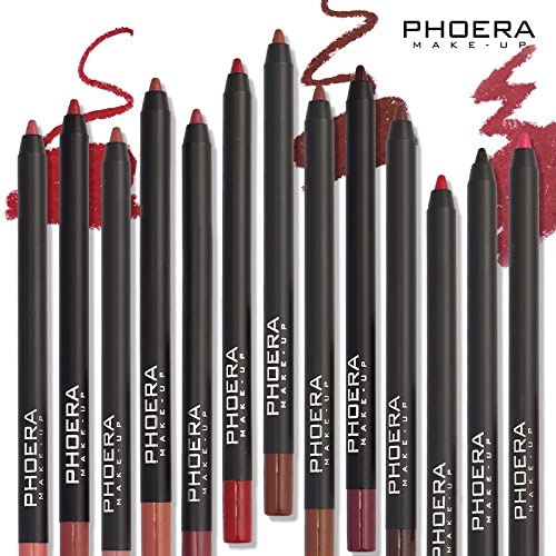 Phoera AQUAPURITY PHOERA® Lip Liner and Eye Liner 3Pcs Set, Long Lasting Eyeliner Pencil, Matte Lip Liner Pencil Set, Easy To Colour, Waterproof Shaping Lip Liner Set for Women and Girls (K02)