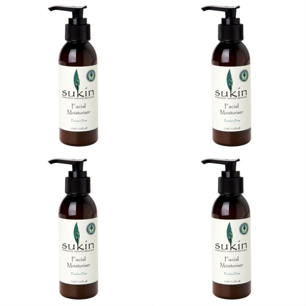 (4 PACK) - Sukin - Facial Moisturiser Pump | 125ml | 4 PACK BUNDLE