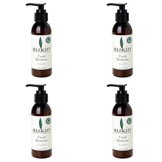 (4 PACK) - Sukin - Facial Moisturiser Pump | 125ml | 4 PACK BUNDLE