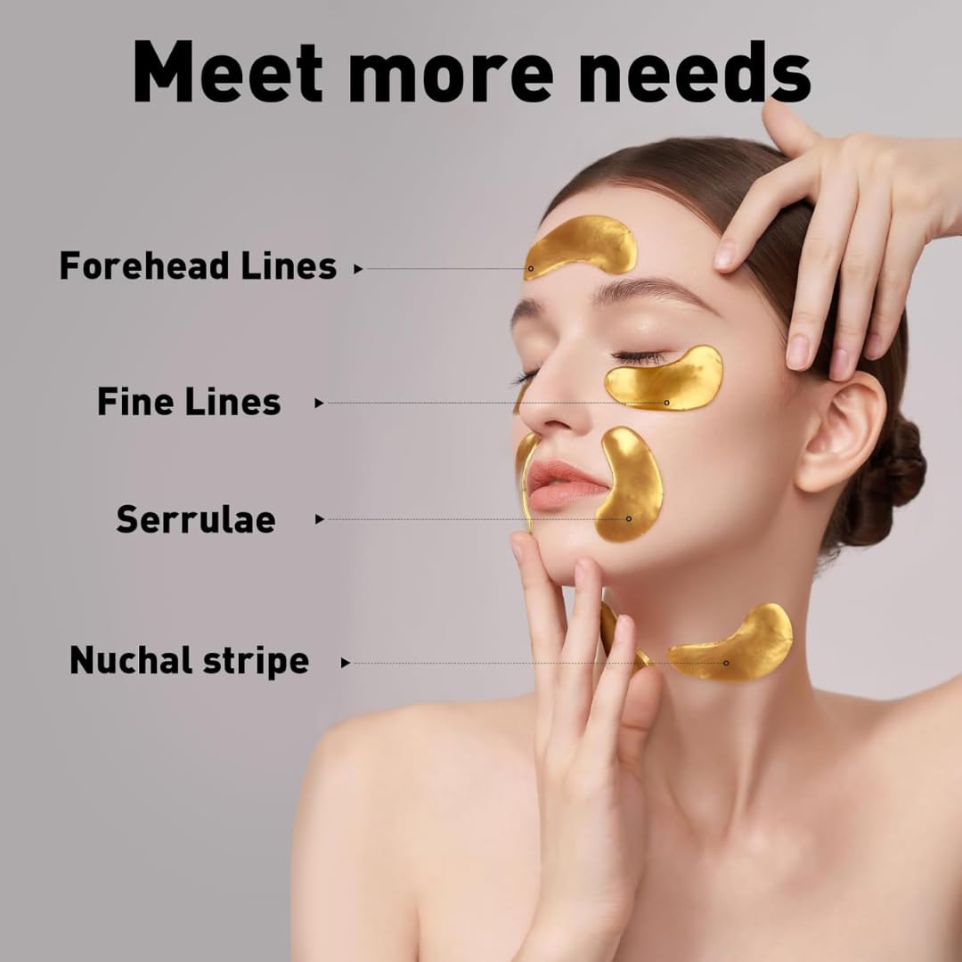 OVALA Under Eye Patches (16 Pairs) - 24K Gold Eye Patches for Puffy Eyes, Dark Circles, Eye Bags and Wrinkles, Collagen Skin Care Products, Beauty
