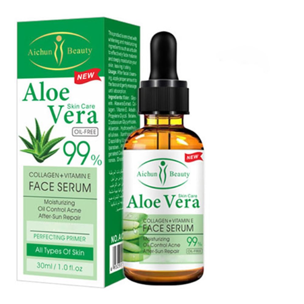 AICHUN BEAUTY Serum 99% Vitamin E Collagen Face Whitening Lifting Smoothing Oil Control Acne Perfecting Primer 4 Type (#01 ALOE VERA)