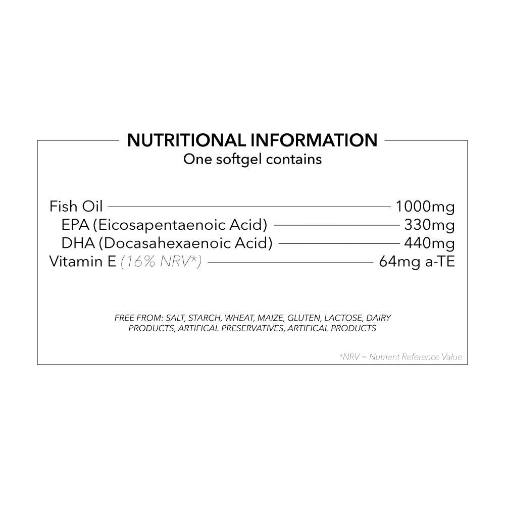 Transforme Omega 3 Fish Oil 2000mg, 2 1000mg Capsules Serving 660mg EPA & 440mg DHA, 3 Months Supply, 180 Omega 3 Capsules High Strength Fish Oil, Supporting Heart, Brain and Eye Health