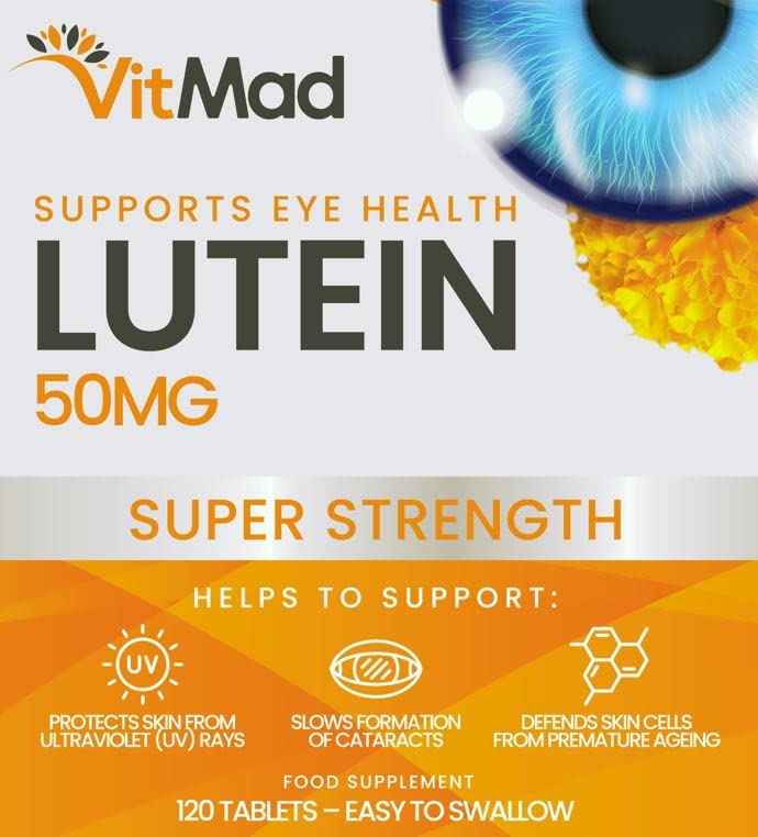 Vitmad Lutein 50mg 120 Tablets Supports Vision Eye Health Supplement