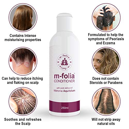 M-Folia M-FOLIA Conditioner Dual Pack 2x 250ml A Light Cream Rinse Conditioning Treatment for Scalp Psoriasis & Eczema containing Pure Mahonia Aquifolium & a Special Blend of Aromatherapy Oils
