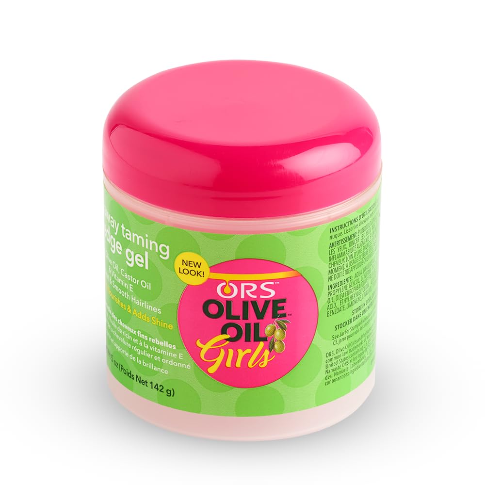 ORS Olive Oil Girls Fly-Away Taming Edge Gel - 142g, Infused With Olive Oil, Castor Oil & Vitamin-E, Non-Greasy Formula, For Smooth & Sleek Hairline Control