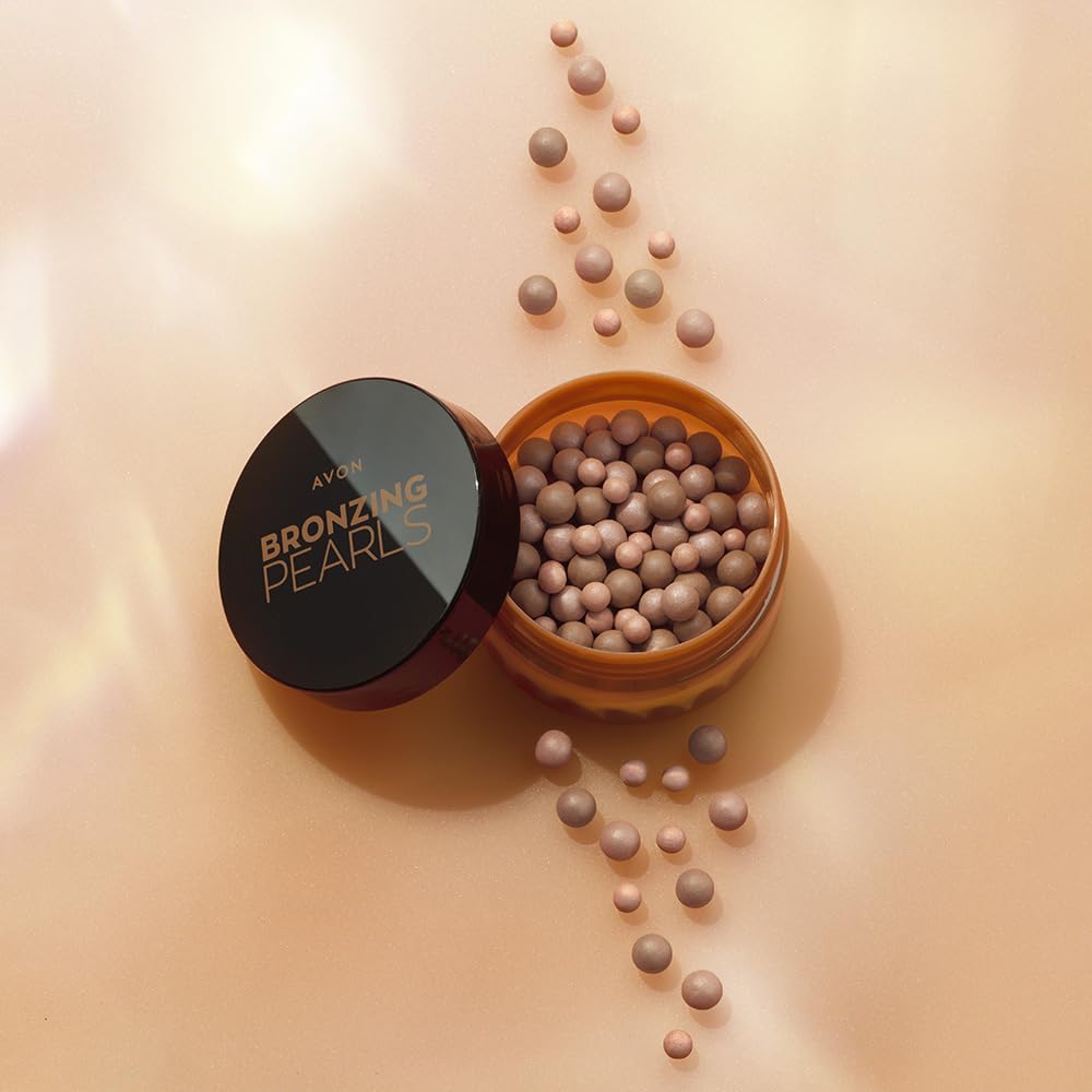 Avon Bronzing Pearls Deep Bronze, Multi-Sized, Multi-Shade Pearls with Mineral Pigments for a Multi-Dimensional Glow, Available in Shades to Suit all Skin Tones, 28g.
