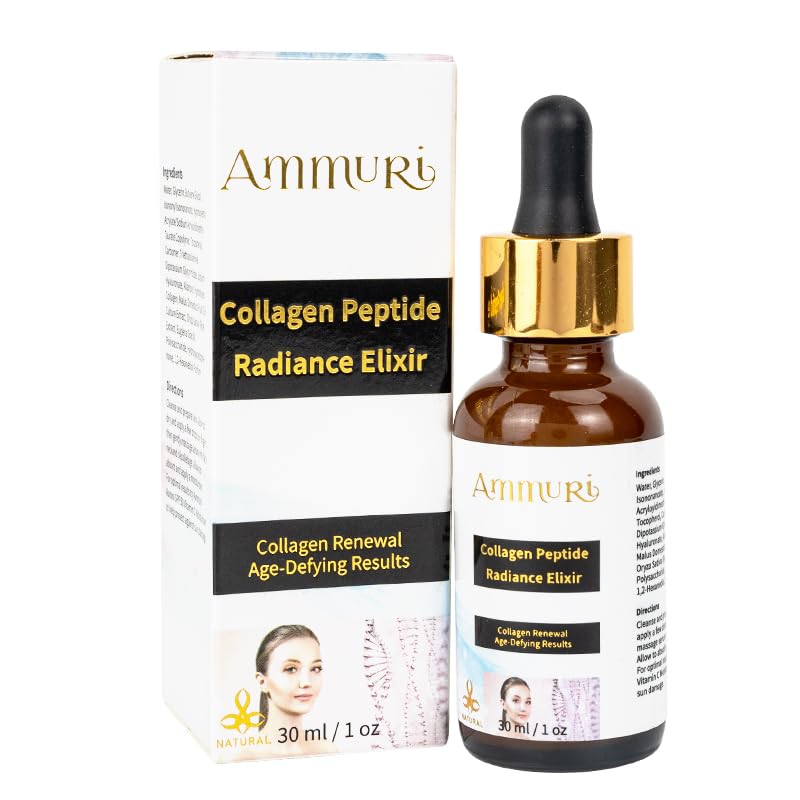 Premium Anti-Aging Collagen Serum by Ammuri - Infused with Matrixyl 3000, Hyaluronic Acid, Peptides, and Vitamin E for Visibly Reduced Fine Lines and Wrinkles