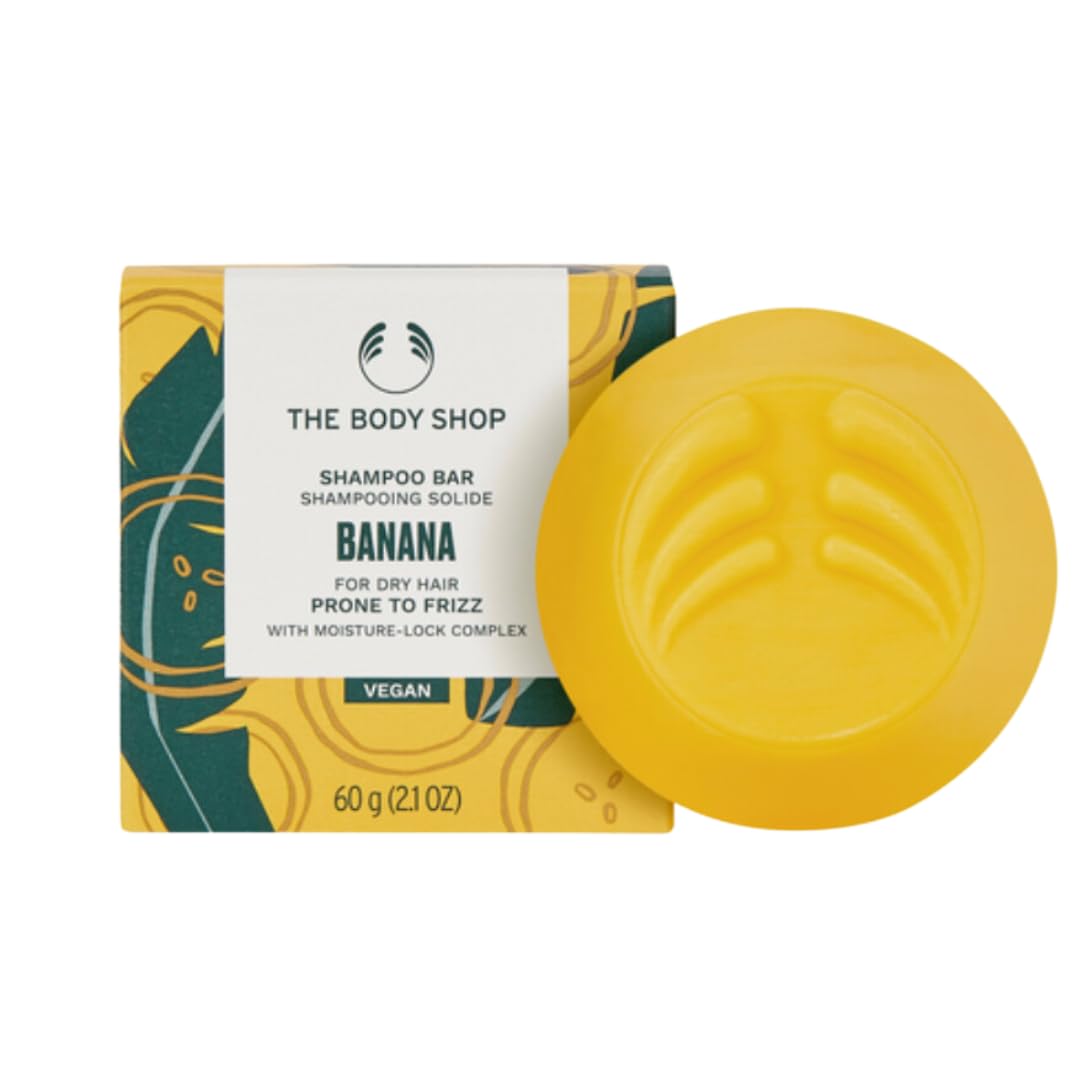 Generic The Body Shop Banana Truly Nourishing Shampoo Bar & Travel Case | Vegan, Cruelty-Free, Solid Shampoo for Frizzy Hair | Lasts up to 50 Washes