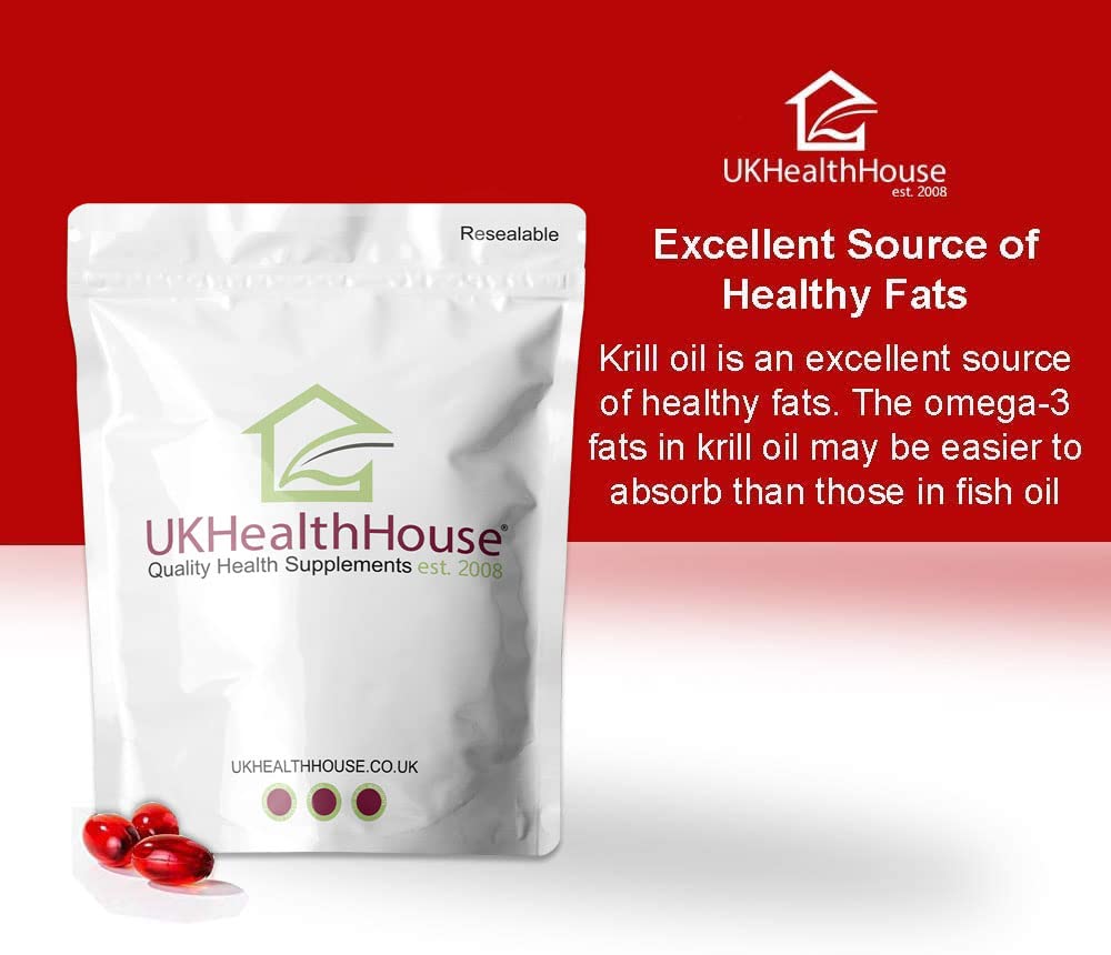 UKHealthHouse Premium - Superba Pure Red Krill Oil Capsules - 500mg x 360 - Extra High Strength