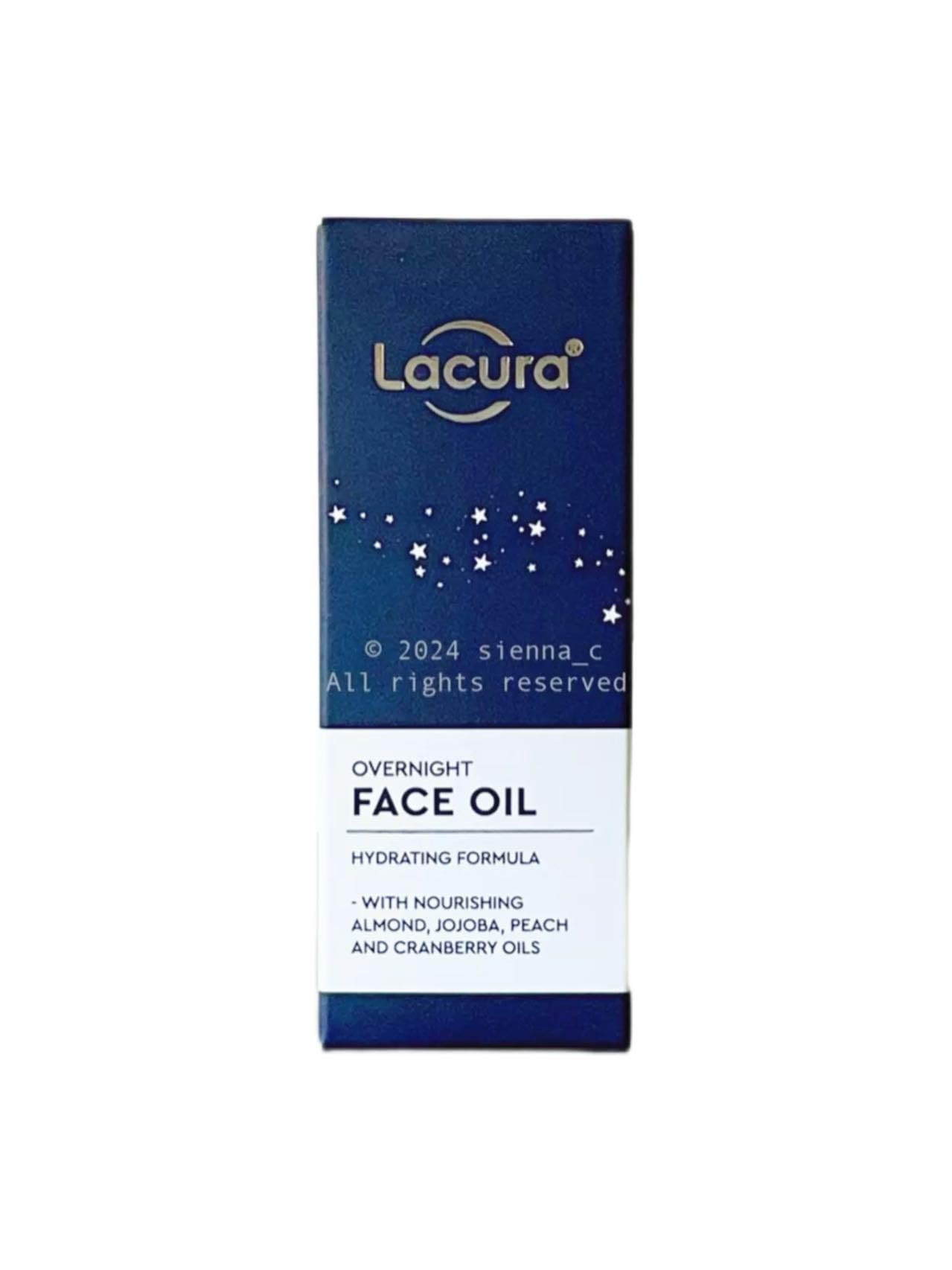 Lacura | Overnight Face Oil - Hydrating Formula - With Nourishing Almond, Jojoba, Peach & Cranberry Oils | 30mL