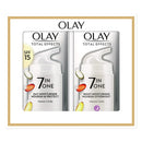 Olay Total Effects Face Cream Skin Care Sets & Kits, Day & Night Cream, Face Moisturiser Pamper Gifts For Women With Vitamin C, B3 and SPF 15, 7in1 Nourish and Protect 2 x 37ml