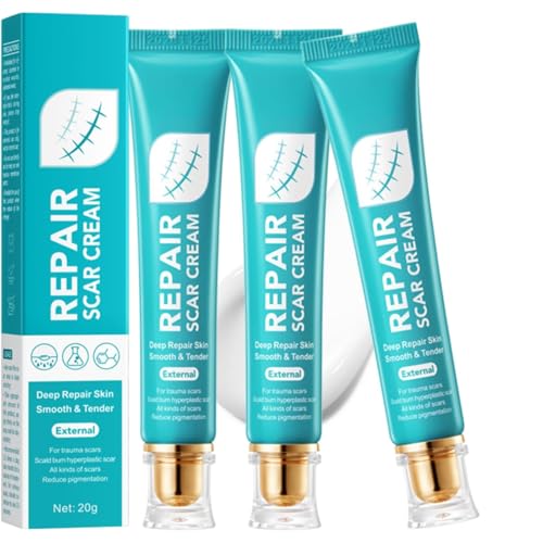 ewku 3Pcs Repair Scar Cream, Stretch Mark Removal Cream for Dark Marks