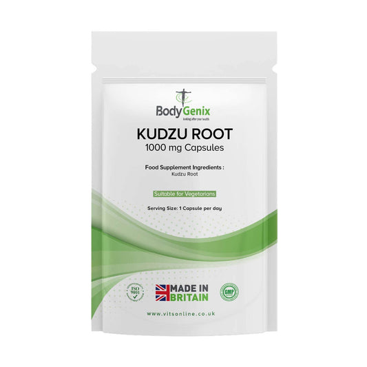 Bodygenix Bodgyenix 1000mg of Kudzu (Pueraria lobata) Root Capsules Natural Veggie Dietary Supplement (30)
