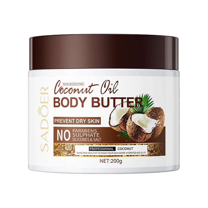 gcdat Coconut Body Butter for Dry Skin, Hand & Body Moisturizer with Organic Coconut Oil, Body Moisturizer for Smooth and Radiant Skin, 24-Hour Moisture Skin Care