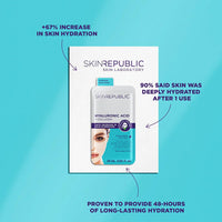 Skin Republic Hyaluronic Acid + Collagen Sheet Mask Clinically Proven to Provide 48-Hours of Long-Lasting Hydration. Made in Korea. (Pack of 3)