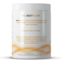 Life Fit Nutrition Body Glow Marine Collagen Powder |10,000mg with Hyaluronic Acid & Vitamin C | Hydrolysed for High Absorption | Type 1 Marine Collagen from Fish | Unflavoured, Odourless and Neutral | 29 Servings 300g