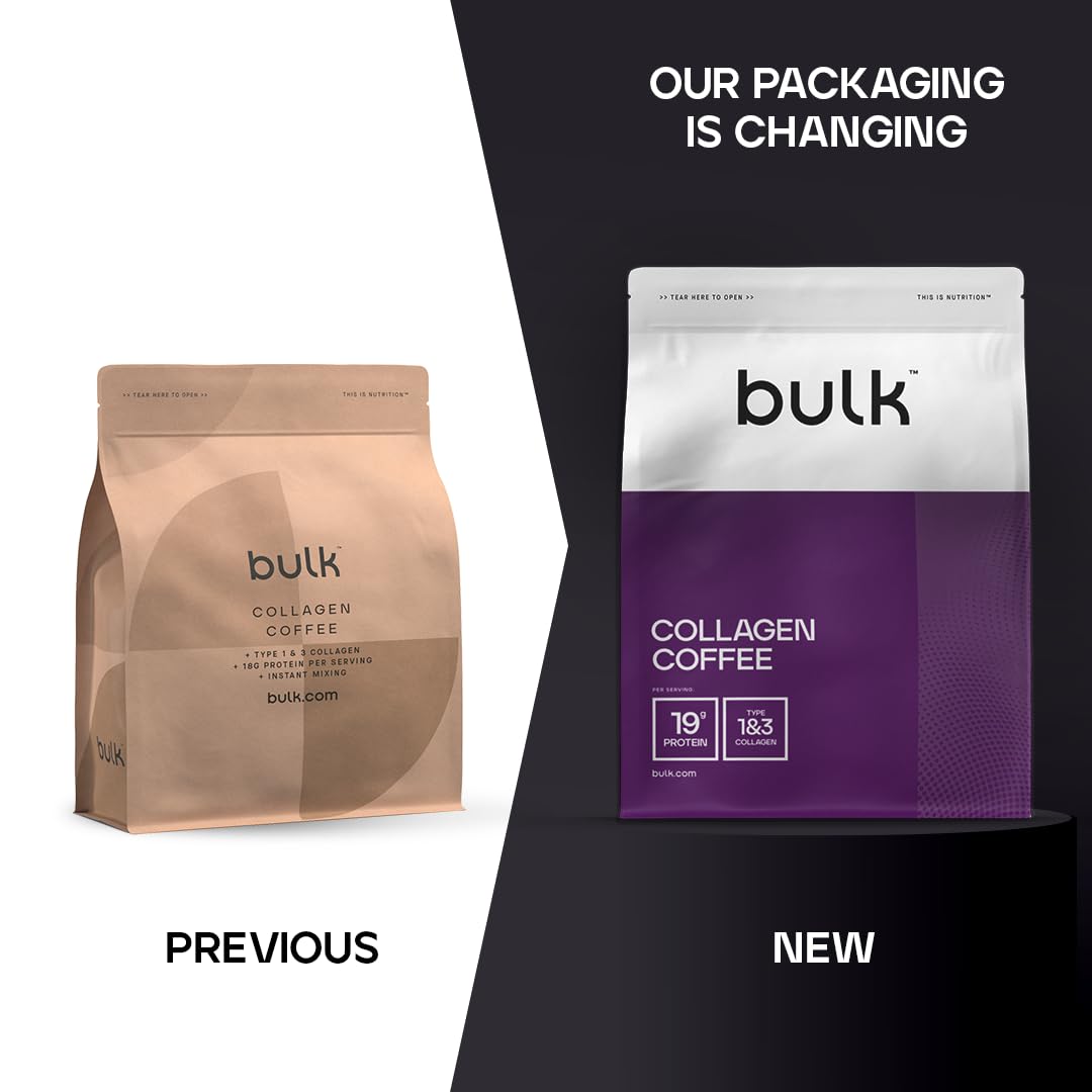 Bulk Collagen Coffee, High Protein, Vanilla Latte, 500 g, 20 Servings, Packaging May Vary