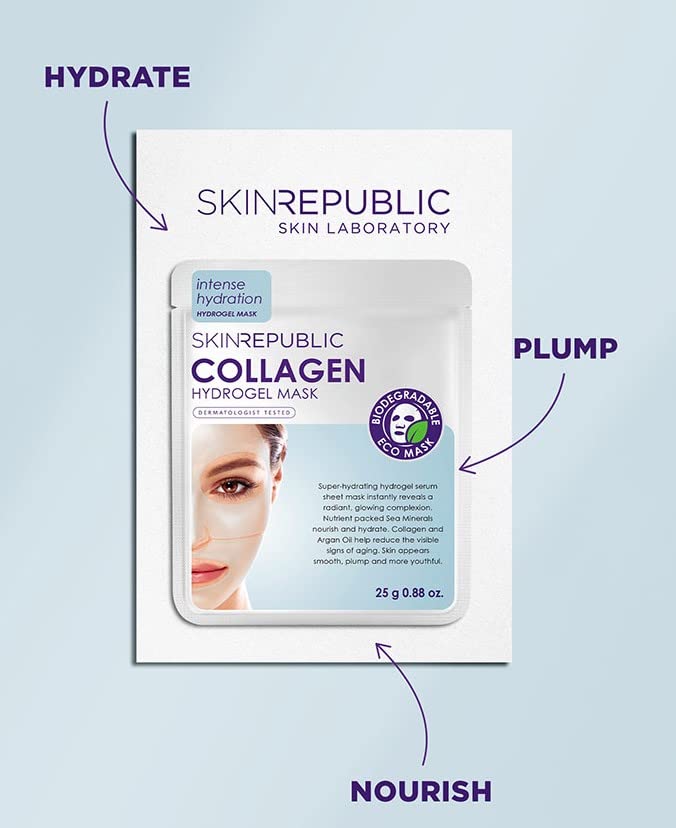 Skin Republic Collagen Hydrogel Face Mask, For Younger Looking Skin, Reveals a Radiant Complexion, 25g