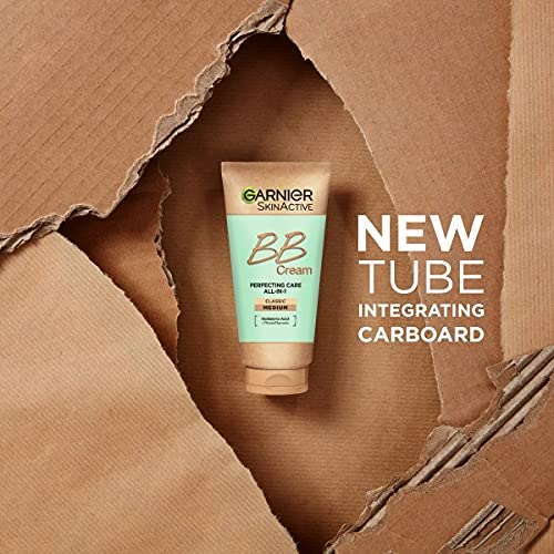 Garnier Oil-Free Perfecting All-in-1 BB Cream, Shade Medium, Tinted Moisturiser SPF25, Mattifies Skin & Evens Complexion, With Hyaluronic Acid, Aloe & Mineral Pigments, 50ml