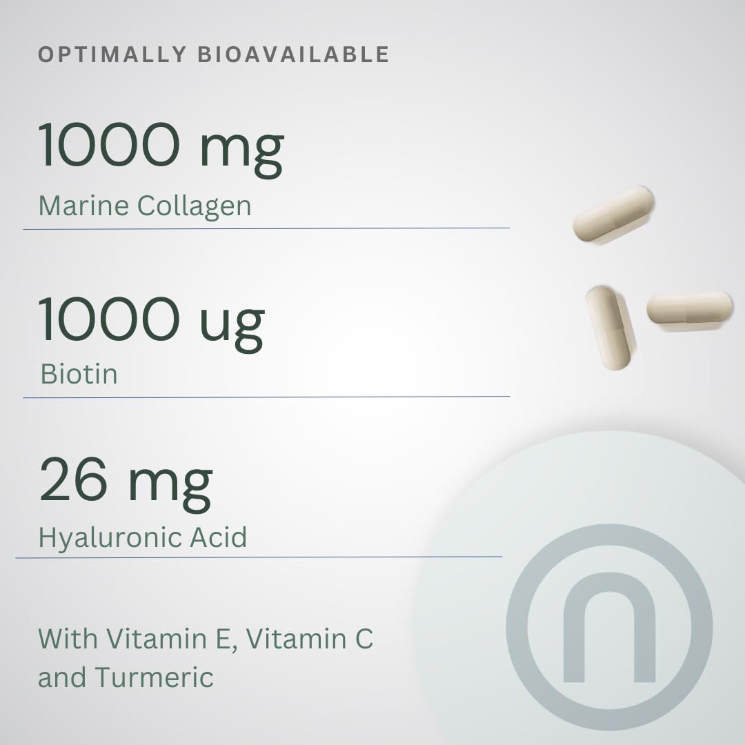 NUTRACENE Nutracene Collagen Complex | with Biotin, Vitamin C Hyaluronic Acid & Vitamin E | Healthy Skin, Hair, Nails | Made in The UK