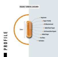 Organic Turmeric Capsules High Strength and Black Pepper with Active Curcumin with Ginger 1380mg - Advanced Tumeric - Each 120 Veg Capsule is Organic