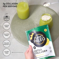 Planet PaleoOsteo Collagen Powder (175g, 35 Servings) | Grass Fed, Pasture Raised, Non-GMO, Gluten-Free | with Vitamin K and a Strengthening Micromineral Complex
