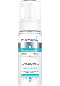 Pharmaceris A Puri-Sensilium, Eye and Face Cleanser, Foaming Cleanser for Sensitive Skin, Soothes Irritations, D-Panthenol, Hypoallergenic Face Wash - 150 ml