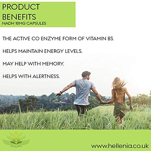 Hellenia NADH 10mg | 30 Capsules | Energy Supplement | Vegan Friendly