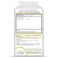 Hellenia N-Acetyl-Cysteine 600mg | 120 Capsules | Vegan NAC Supplement | Manufactured in The UK