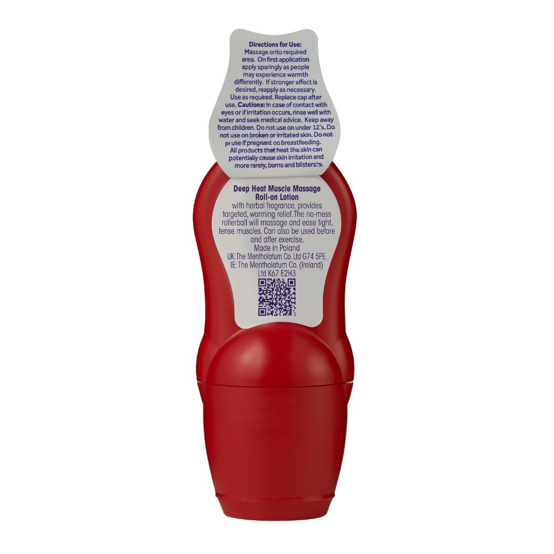 Deep Heat Muscle Massage Roll-on Lotion, Ease Tight Muscles, 50ml (Pack of 1)