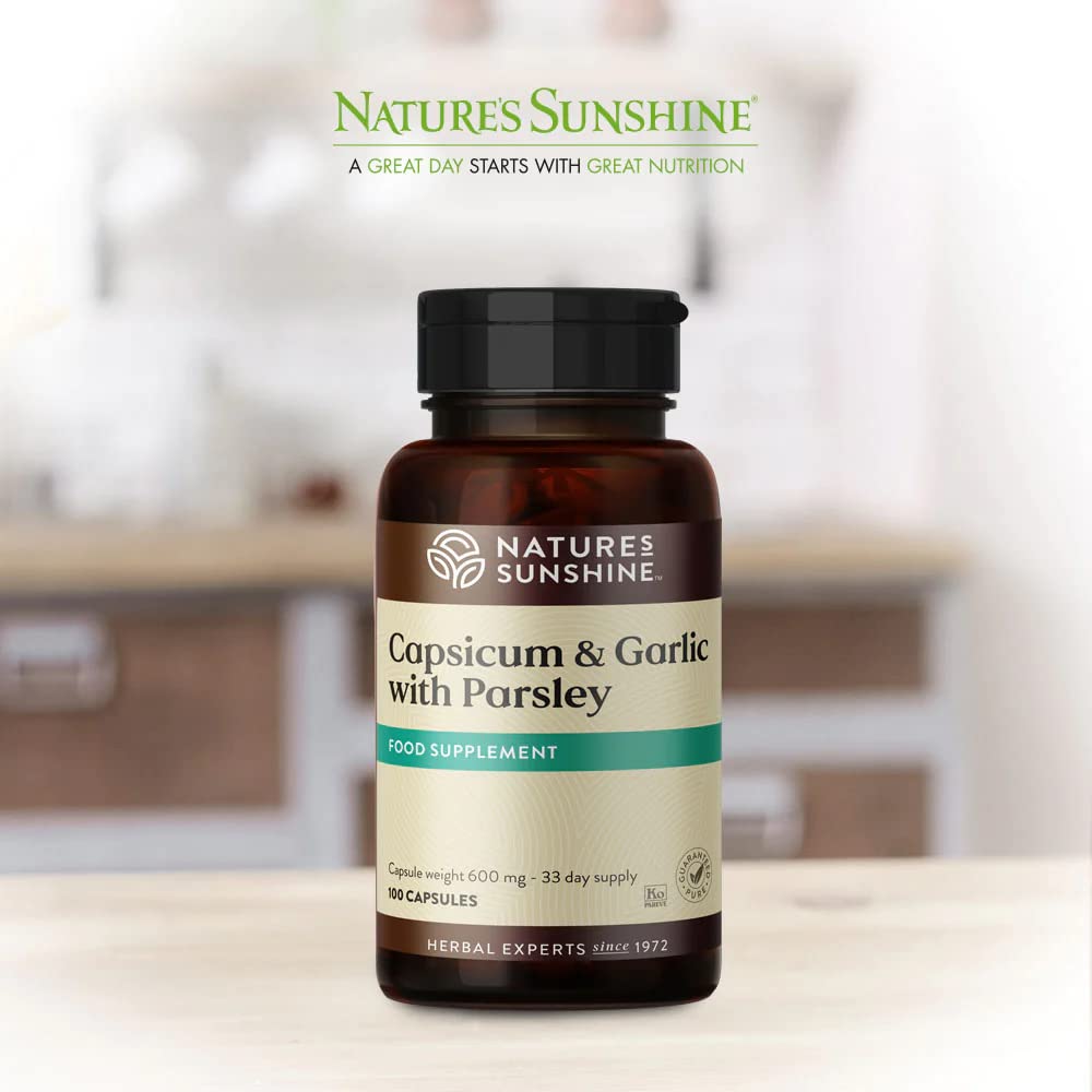 Nature's Sunshine NSPUK Nature's Sunshine Capsicum & Garlic with Parsley - 100 Capsules