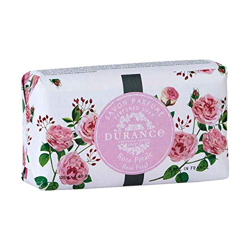 DURANCE Durance Les Eternelles Rose Petal Perfumed Soap Bar (125g) Enriched With Sweet Almond Oil | Creamy & Delicately Scented Lather For Normal & Sensitive Skin