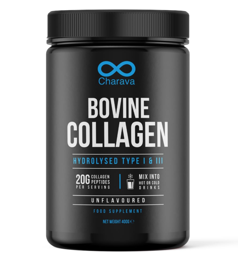 Charava Collagen Powder 400 Grams, Premium Bovine Collagen Peptides Powder - High Levels of The 8 Essential Amino Acids, Collagen Supplements, Halal & Kosher, Leading UK Brand