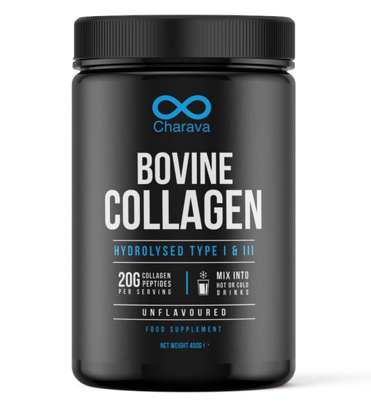 Charava Collagen Powder 400 Grams, Premium Bovine Collagen Peptides Powder - High Levels of The 8 Essential Amino Acids, Collagen Supplements, Halal & Kosher, Leading UK Brand