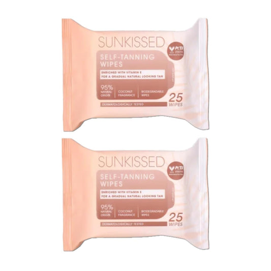 Generic Self-Tanning Wipes – 2 x 25 Pack (50 Wipes Total) | Gradual Self-Tan Towelettes for Face & Body | Vegan, Streak-Free, Quick-Drying | Unisex Bronze Glow.