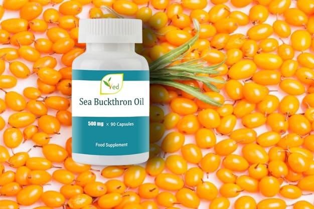 Ved VED Sea Buckthorn Oil Capsules | Boost Immune System | Omega-7 500 mg - 90 Capsules