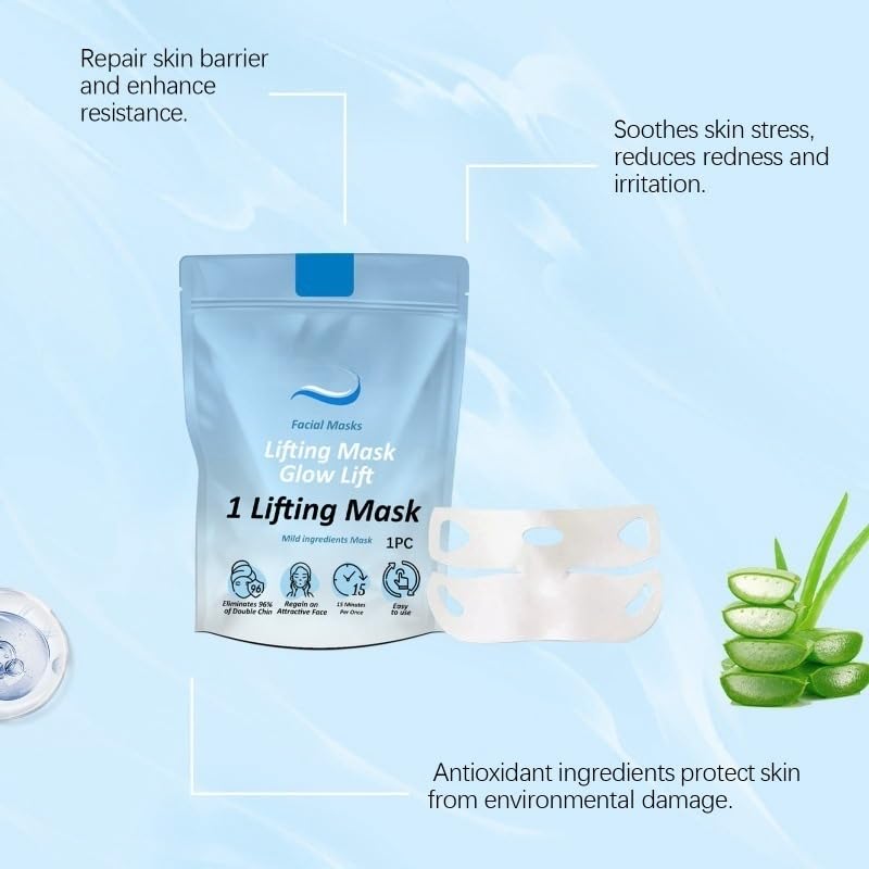 Chinology Double Chin Lifting Mask, 2pcs Chinology Chin Mask, V-line Face Lift Chin Mask, Anti Aging Collagen Face Mask for Double Chin Reducer - Say Goodbye To Your Double Chin Now