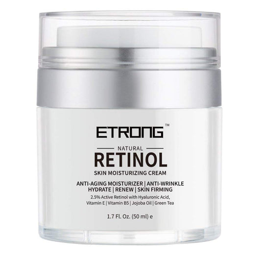Retinol Moisturizer Cream,ETRONG Anti-aging Wrinkle Night/Day Cream for Face and Eye with 2.5% Retinol,Hyaluronic,Vitamin E and Jojoba Oil (100 ml)