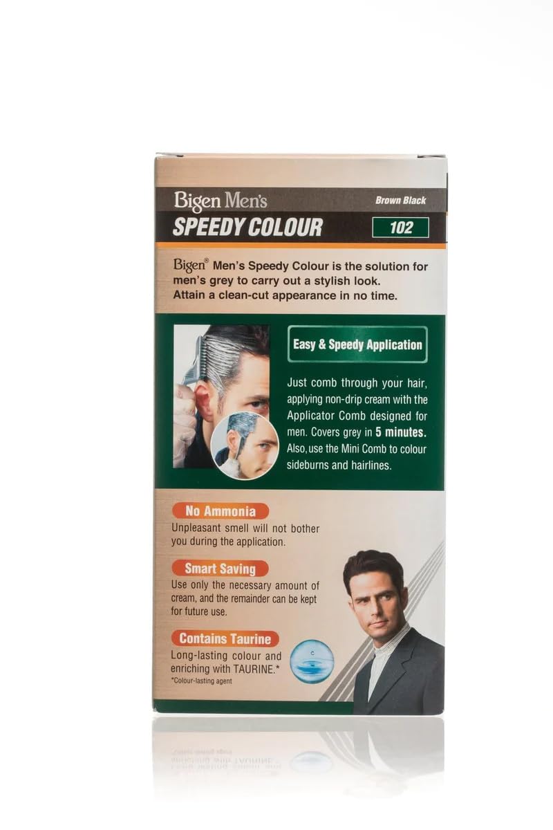 Generic Bigen Men’s Speedy Colour - 100 (Real Black), 101 (Natural Black), 102 (Brown Black), 103 (Dark Brown), 104 (Natural Brown), 105 (Medium Brown) (Pack of 2, 102 - Brown Black)