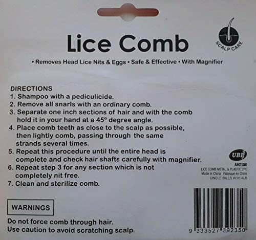 Lice Comb Metal Plastic Nit Hair Comb Set Magnifier Remove Head Lice And Eggs Effectively
