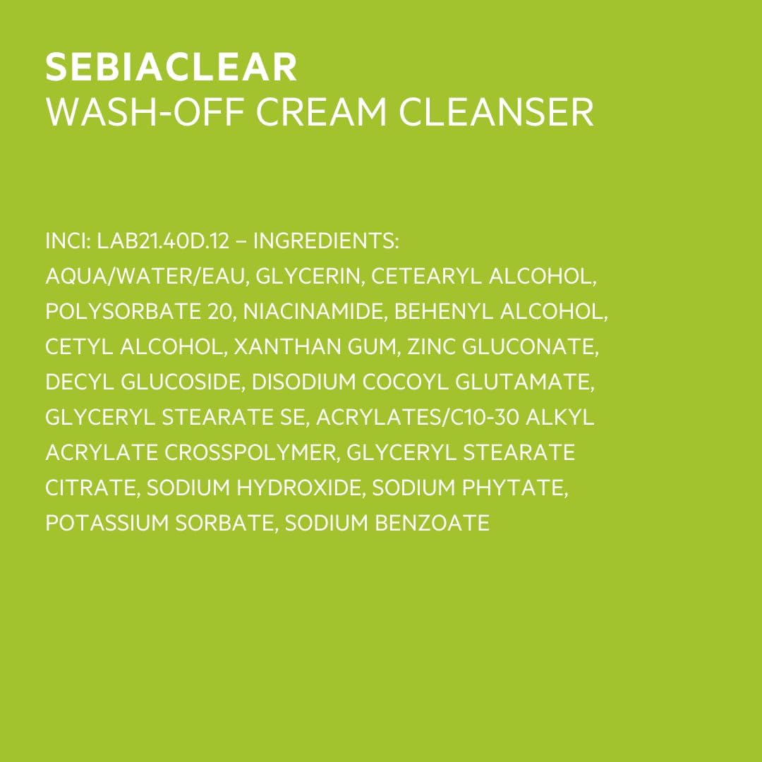 SVR SEBIACLEAR Soothing Face Wash-Off Cream Cleanser for Oily, Acne-Prone Skin Sensitized by Drying Acne Treatments, 400ml