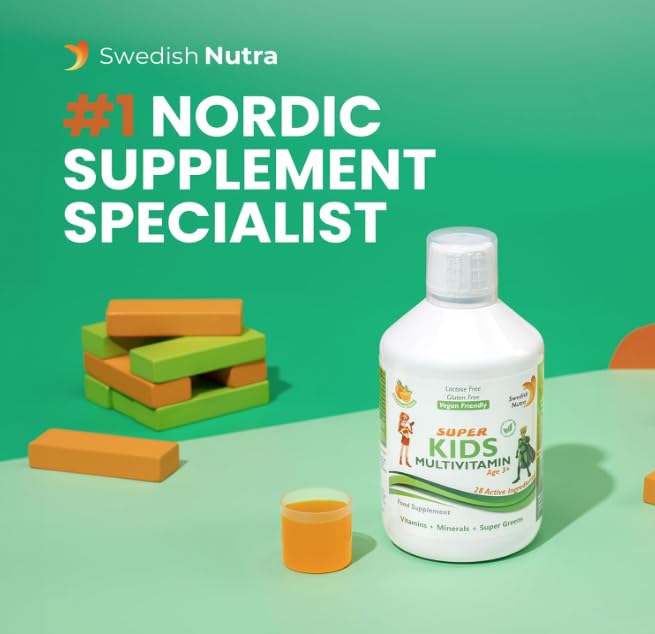 Swedish Super Kids Multivitamin Age 3+, Orange Flavour, 500 ml