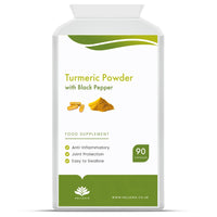 Hellenia Turmeric 500mg with Black Pepper (Piperine) - 90 Capsules - Natural Source of Curcumin